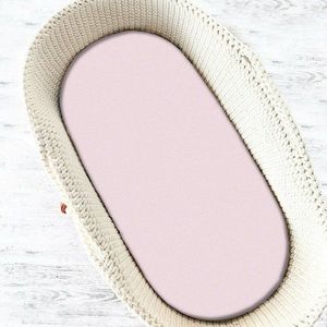 Cearceaf cu elastic Qmini pentru landou carucior si cosulet 80x35 cm din bumbac terry Pink imagine