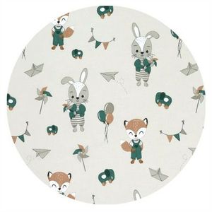 Paturica de infasat Qmini multifunctionala 75x75 cm din bumbac Fox and Rabbit Beige imagine