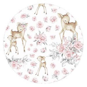 Paturica de infasat multifunctionala MimiNu cu volanase 75x75 cm Sweet Deer PinkPink imagine