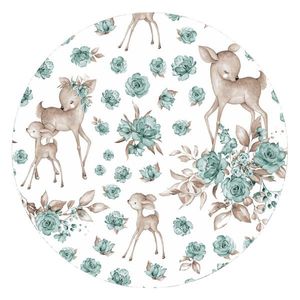 Paturica de infasat multifunctionala MimiNu cu volanase 75x75 cm Sweet Deer MintMint imagine