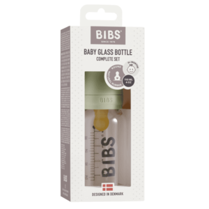 Set complet biberon din sticla anticolici Bibs 110 ml Sage imagine