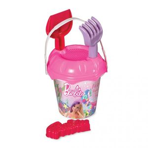 Set de joaca pentru nisip cu galetusa si 4 accesorii Barbie Roz imagine