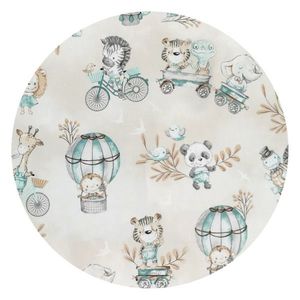 Set 3 cosuri MimiNu rotunde cu volanase Design Zoo on Bikes Nugat imagine