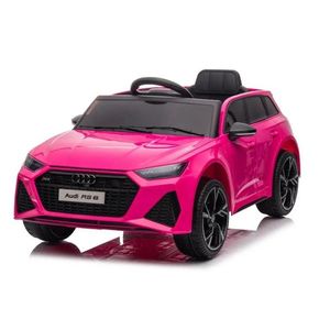 Masinuta electrica cu telecomanda roti EVA si scaun din piele Audi RS6 Pink imagine