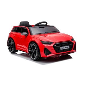 Masinuta electrica cu telecomanda roti EVA si scaun din piele Audi RS6 Red imagine