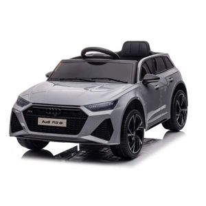 Masinuta electrica cu telecomanda roti EVA si scaun din piele Audi RS6 Grey imagine