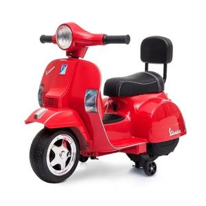 Motocicleta electrica 6V Vespa cu scaun din piele Red imagine