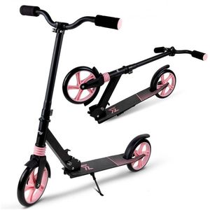 Trotineta pliabila cu amortizor City Scooter negru si roz imagine