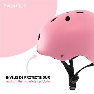 Casca protectie Yvolution 44-52 cm pink imagine