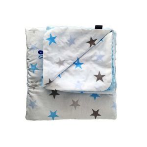 Set Paturica si perna Minky pentru copii 580 Blue Stars 75x85 cm imagine