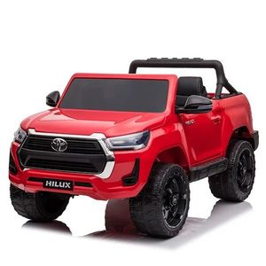 Masinuta electrica 12V 90W cu scaun piele si roti EVA Toyota Hilux Red imagine