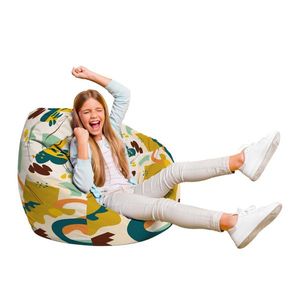 Fotoliu Puf Bean Bag tip Para L abstract jungle ocru imagine