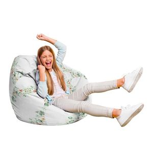 Fotoliu Puf Bean Bag tip Para L floral alb imagine