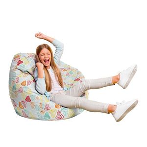 Fotoliu Puf Bean Bag tip Para L alb cu pere multicolore imagine