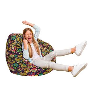 Fotoliu Puf Bean Bag tip Para L flowers hippie imagine