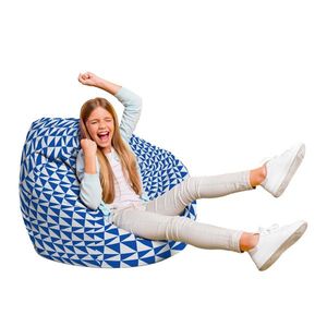 Fotoliu Puf Bean Bag tip Para L geometric sea blue imagine