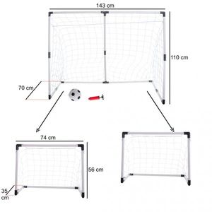 Poarta de fotbal 2 in 1 cu minge si pompa 143x110x70cm imagine