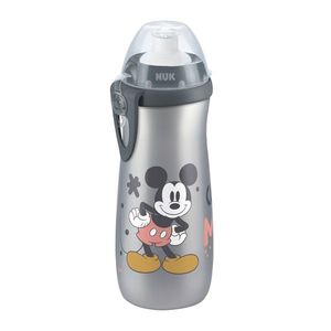 Cana Nuk sport 450 ml cu adaptor Push-Pull de la 36 luni Mickey argintiu imagine