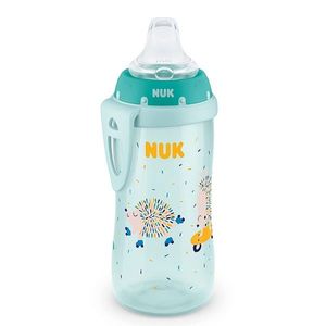 Cana Nuk Active 300 ml cu adaptor silicon de la 12 luni verde imagine