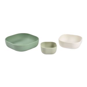 Set 3 boluri din silicon Beaba Sage green imagine