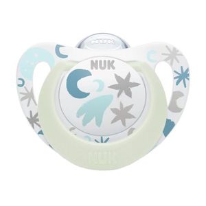 Suzeta Nuk Star Night Silicon 0-6 luni M1 bleu imagine