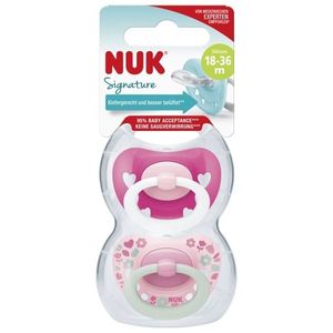 Set 2 suzete Nuk Signature Silicon M3 roz 18-36 luni imagine