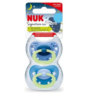 Set 2 suzete Nuk Signature Night Silicon M3 albastru 18-36 luni imagine