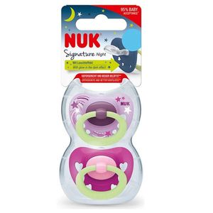 Set 2 suzete Nuk Signature Night Silicon M3 mov 18-36 luni imagine