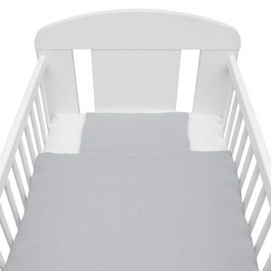 Lenjerie patut 2 piese New Baby din muselina cu perna si pilota 100x70 cm Light Grey imagine