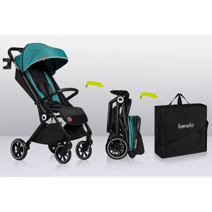 Carucior sport Lionelo Cloe, Cu accesorii, Cadru din aluminiu, Sarcina maxim 22 kg, Usor, Pliere compacta pentru avion, cu o singura mana, Ideal pentru toate tipurile de suprafete, 6 luni+ verde smarald imagine