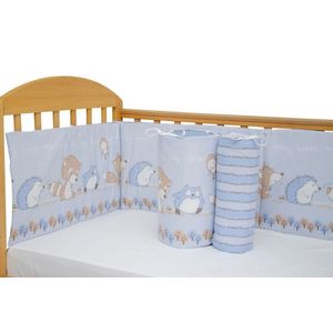 Set protectii patut Odette Blue din bumbac 50x100 cm imagine