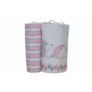 Set protectii patut Odette Pink din bumbac 60x120 cm imagine