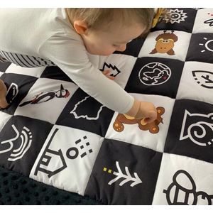 Covor de joaca termoizolant pentru bebe activitati senzorial Contrast 120x140cm by Kids Cudaki imagine