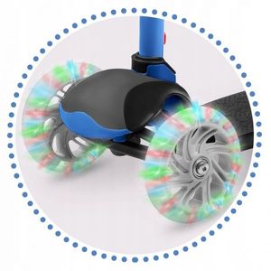 Trotineta cu roti cu led Ricokids Loco albastru cu negru imagine