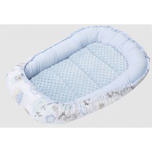 Babynest pentru dormit cu doua fete Nichiduta Minky Blue Hedgehog imagine