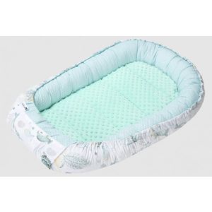 Babynest pentru dormit cu doua fete Nichiduta Minky Mint Ocean imagine