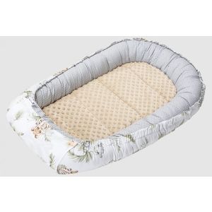 Babynest pentru dormit cu doua fete Nichiduta Minky Safari Beige imagine