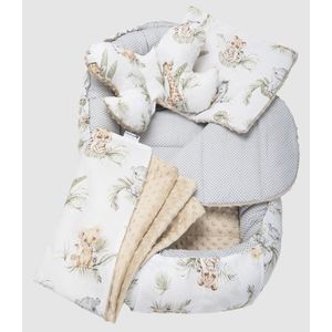 Set 5 in 1 Babynest Nichiduta Minky Beige Zoo imagine