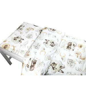 Lenjerie junior Qmini cu 2 piese 140 x 200 cm Teddy Bear and Friends Beige imagine