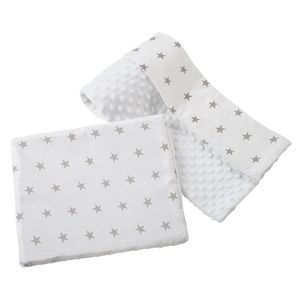 Set paturica Nichiduta 75x100 cm si perna 35x30 cm Minky Stars White imagine