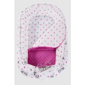 Babynest 2 in 1 Nichiduta din bumbac Minky Teddy Pink imagine