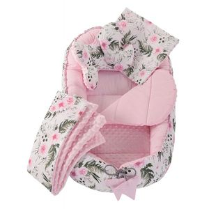 Set 5 in 1 Babynest Nichiduta Minky Flowers Pink imagine