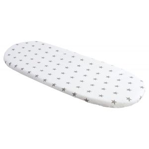 Husa de bumbac Nichiduta cu elastic pentru salteaua de landou Stars White imagine