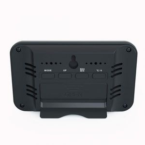 Termometru si higrometru AirBi Line digital de camera ceas cu alarma si suport expandabil negru BI1052 imagine