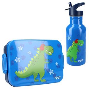 Set cutie alimente 16x13x5 cm si bidon inox 500 ml blue imagine