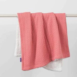 Paturica Clevamama Lux Sherpa pentru bebelusi 75 x 100 cm pink 3482 imagine