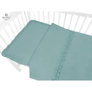 Lenjerie patut 3 piese MimiNu cu protectie laterala 120x60 cm Colectia Royal Nepal Green imagine