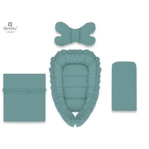 Set 4 in 1 cosulet bebelus MimiNu Baby Cocoon 90x50 cm Royal Nepal Green imagine