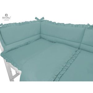 Set lenjerie patut cu 6 piese MimiNu 120x60 cm Royal Nepal Green imagine