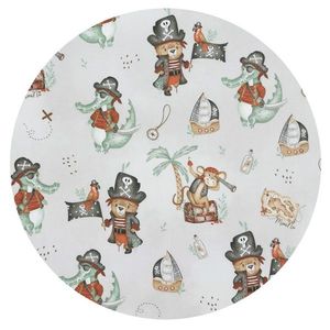 Set pentru bebelusi 6+1 piese MimiNu 120x60 cm Pirates Natural imagine